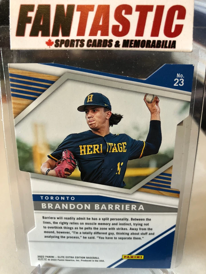 2022 Panini Elite Extra Edition Aspirations Blue Die-Cut /50 23 Brandon Barriera - Image 2 of 2