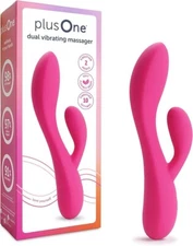 plusOne Dual Rabbit Vibrator – 10 Settings, Waterproof, USB Rechargeable