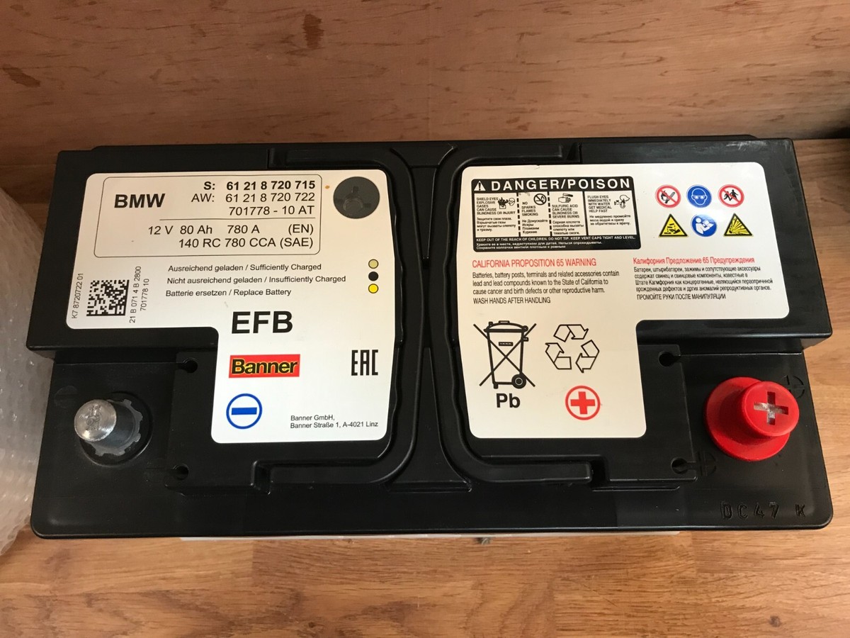 GENUINE BMW, MINI, 80AH 780A 12V car battery. Part number 