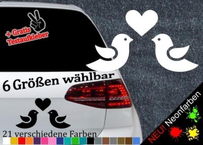 Turteltauben Aufkleber 6 Größen Hochzeit Liebe Wedding Love Herz Heart Treue