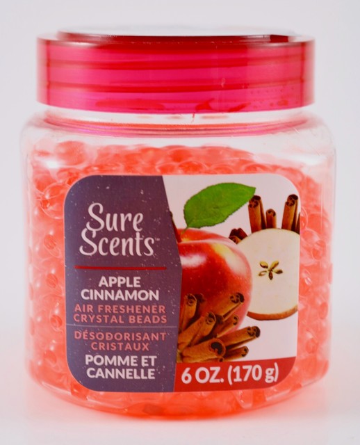 Lot Of 3 Sure Scents Apple Cinnamon Air Freshener Crystal Gel Beads 6