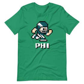 Philadelphia Eagles NES Football Player 8-bit Tecmo Super Bowl Nintendo T-Shirt