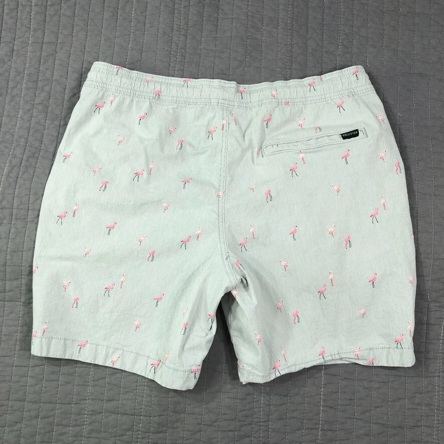Pantalones Cortos Hollister Hombres Grandes Azul Flamenco Jogger Epic Flex Resort Playa Tropical Foto 2 de 4