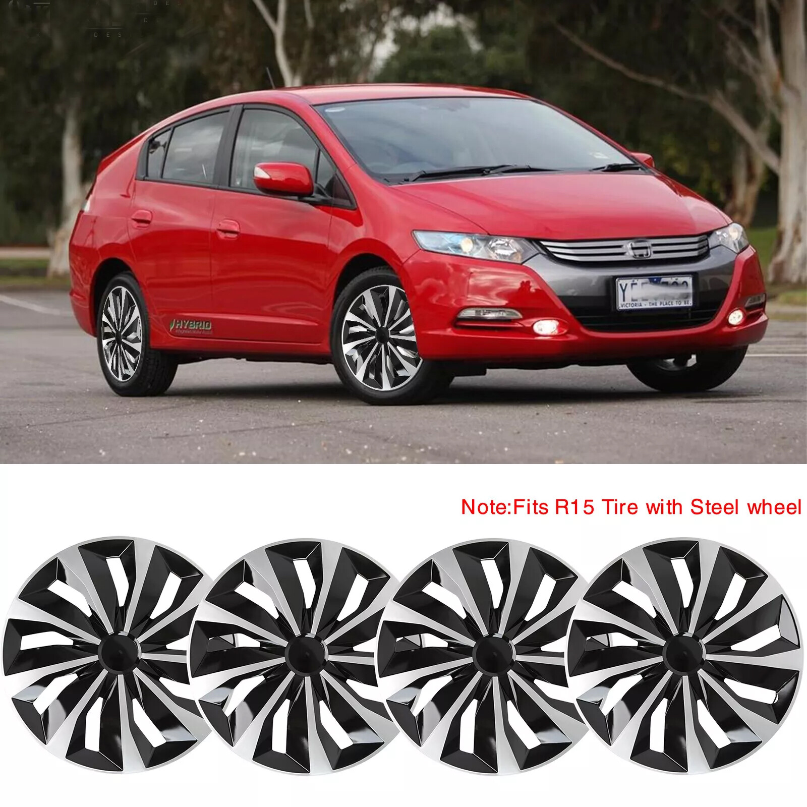 Honda Insight 15-Inch Set of 4 Wheel Covers for R15 Steel Wheels