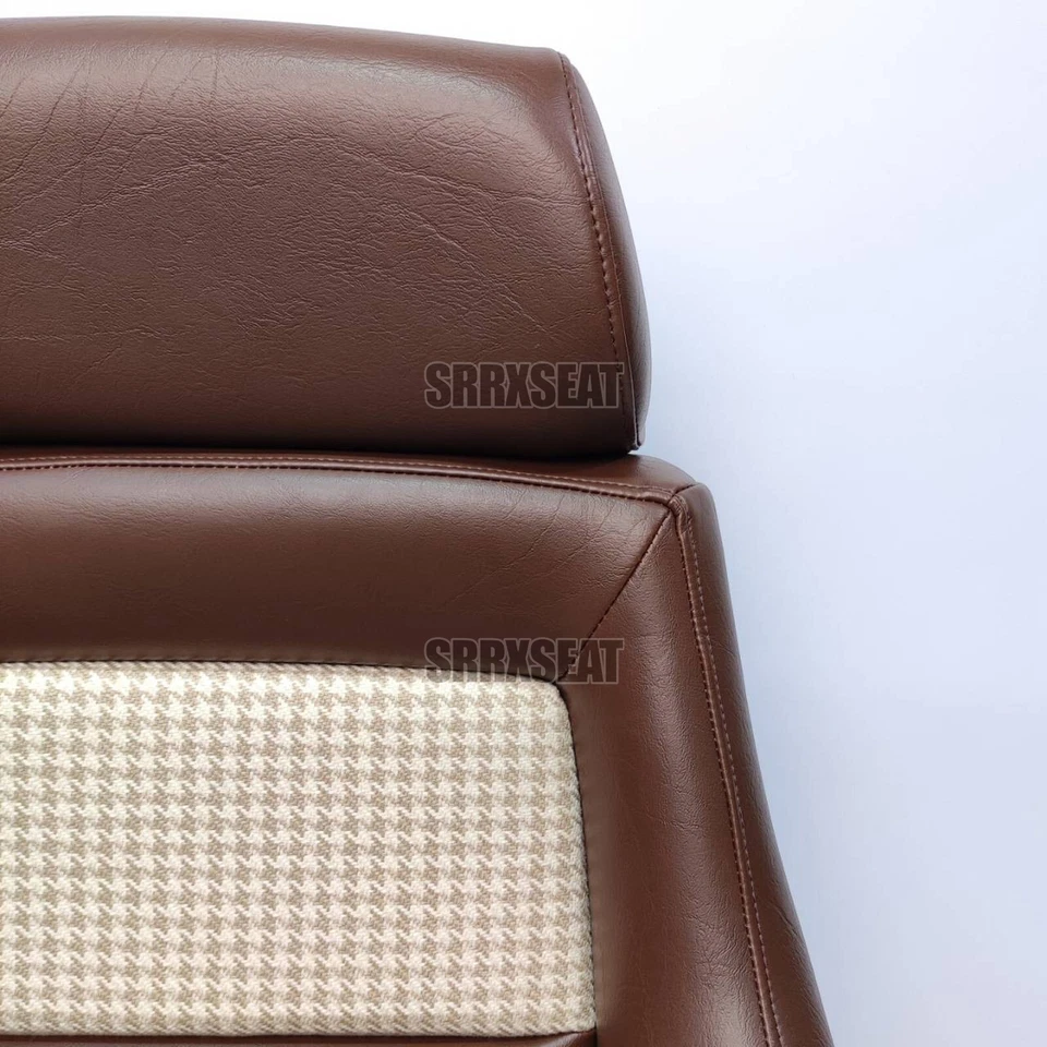 【1 PAIR】AUTHENTIC RECARO LSB BROWN HOUNDTOOTH CROSS Very Good Condition - Image 3 of 4