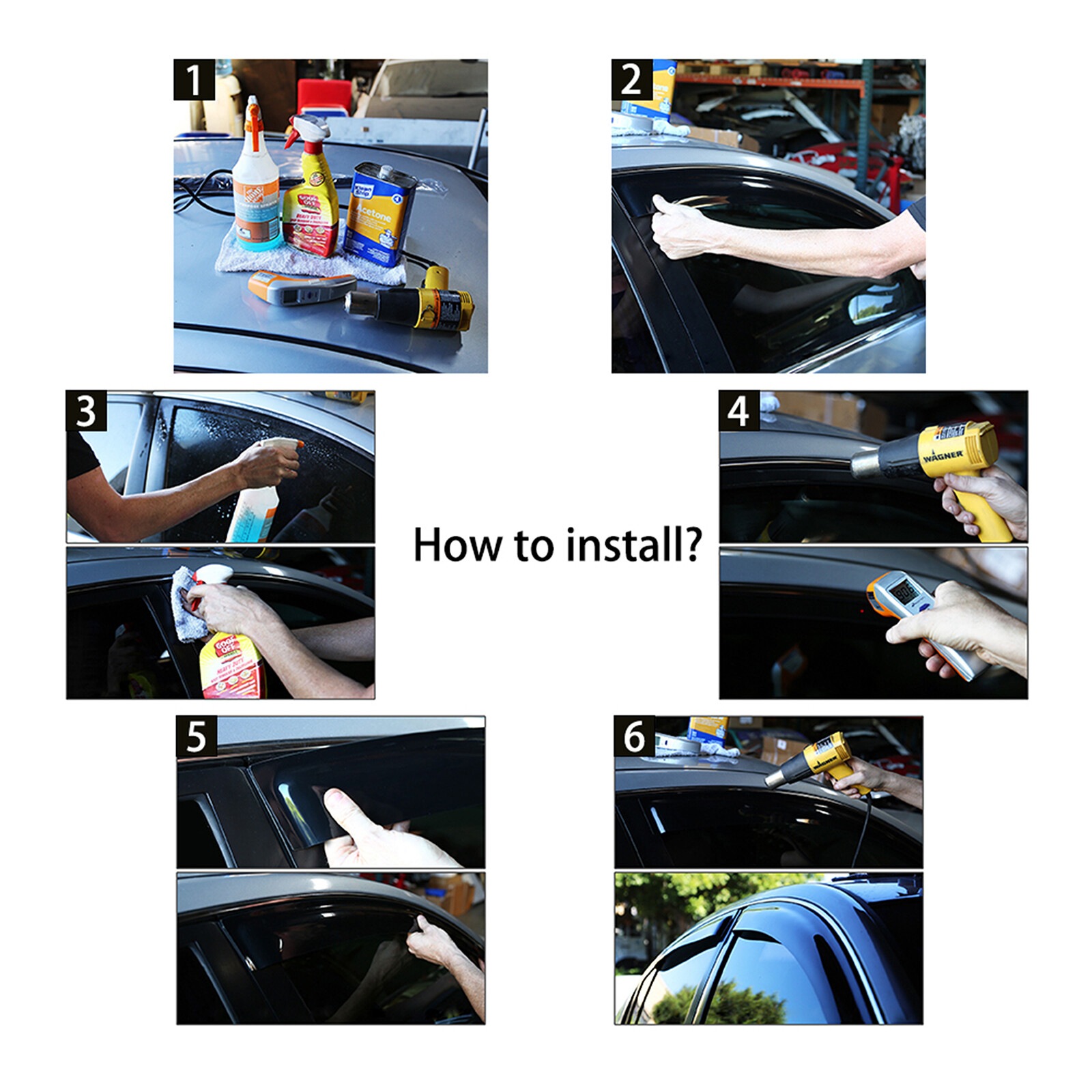 Dark Black Side Wind Deflectors Window Visors 4p For 00-06 Yukon/Tahoe/Escalade