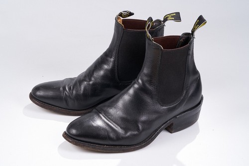 RM Williams Boots, Black Leather, Cuban Heel , Longhorn Sole, Mens Size 7 - Picture 6 of 10