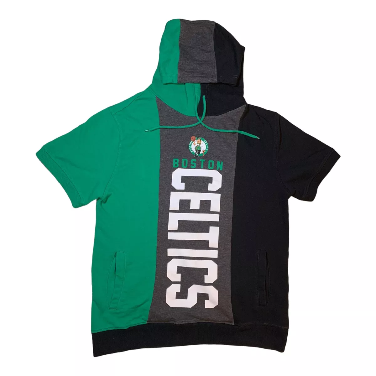Boston Celtics short sleeve Hoodie gray green black 11 Irving NBA