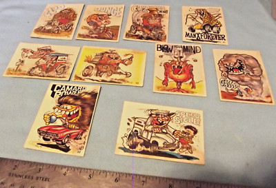 TEN 1969 Big Daddy ROTH ART Rat Fink Hot Rod Sticker Cards | eBay