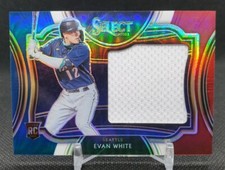 2021 Select Evan White Jumbo Swatch Rookie Relic, Red/White/Blue Prizm /99