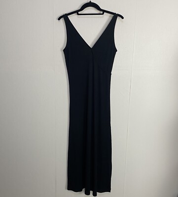 Victoria Secret Women’s Long Maxi Black Slip Dress Side Slit Size