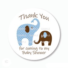 30 Elephants Baby Shower Favors Scrapbook Stickers 1.5" Envelope Seals