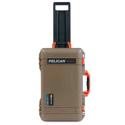 Dark Desert Tan & Orange Pelican 1535 Air case. Empty Orange