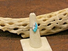 Gorgeous Sterling Silver Inlay Mother Of Pearl and Turquoise Ring Size 7