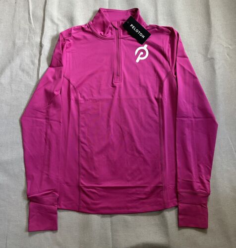 New Women's PELOTON Warm Up 1/2 Zip Pullover Long Sleeve Small Pink - Zdjęcie 1 z 6