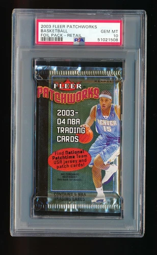 PSA 10 2003-04 FLEER PATCHWORKS BASKETBALL RETIAL FOIL PACK (LEBRON JAMES WADE)?