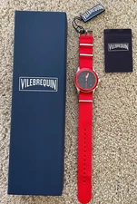 NWT Vilebrequin LIMITED EDITION Chronograph Watch In Box - New Battery - RED