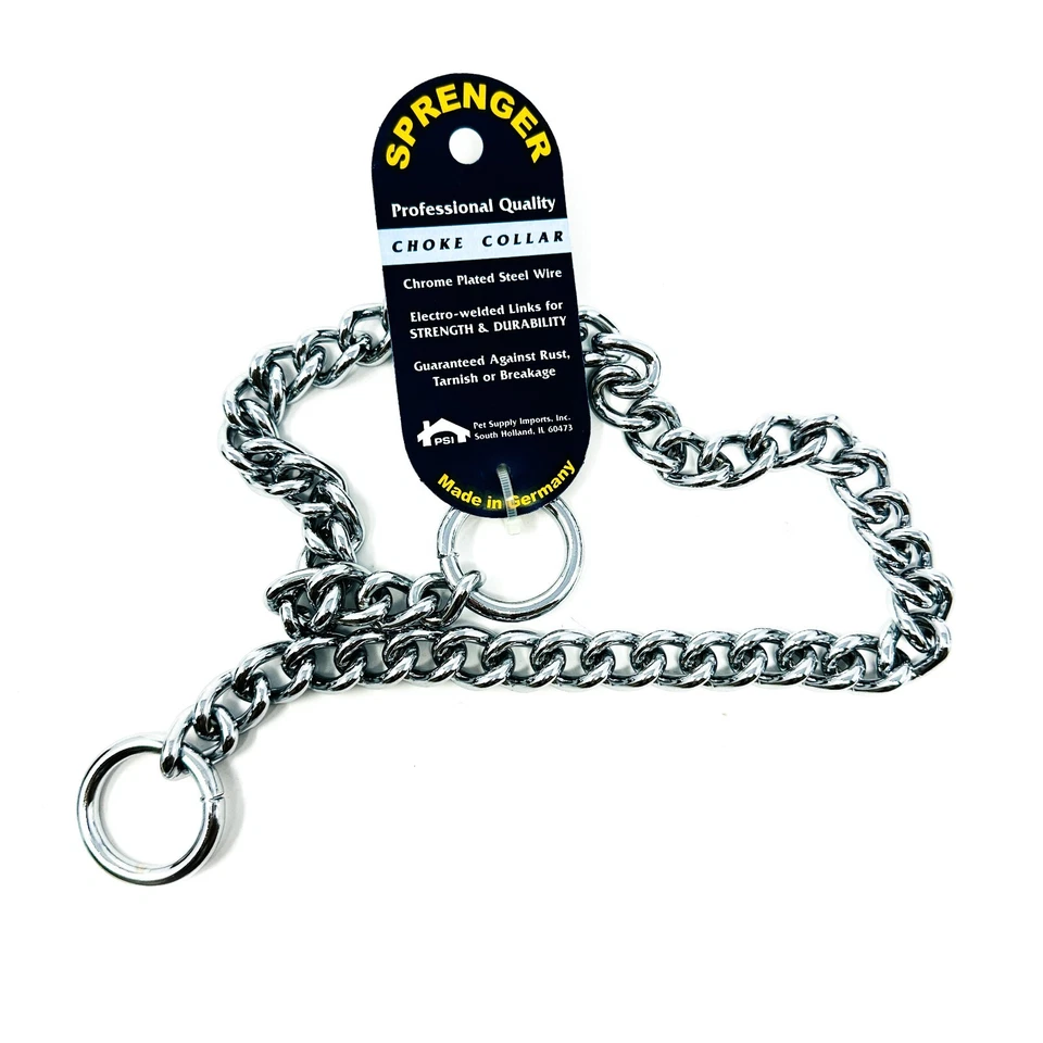 Collar obturador de cadena redondo Sprenger 24", alambre de acero cromado, hecho en Alemania Foto 2 de 4