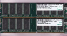 1GB 2x512MB PC-3200 APACER DDR-400 75.96392.G00 DDR1 Desktop Ram Memory DIMM Kit