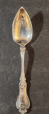 #ad #ad VIOLET BY WHITING STERLING SILVER FRUIT SPOON FLORAL ENGRAVED BOWL 1905 5 1 4quot; $109.00