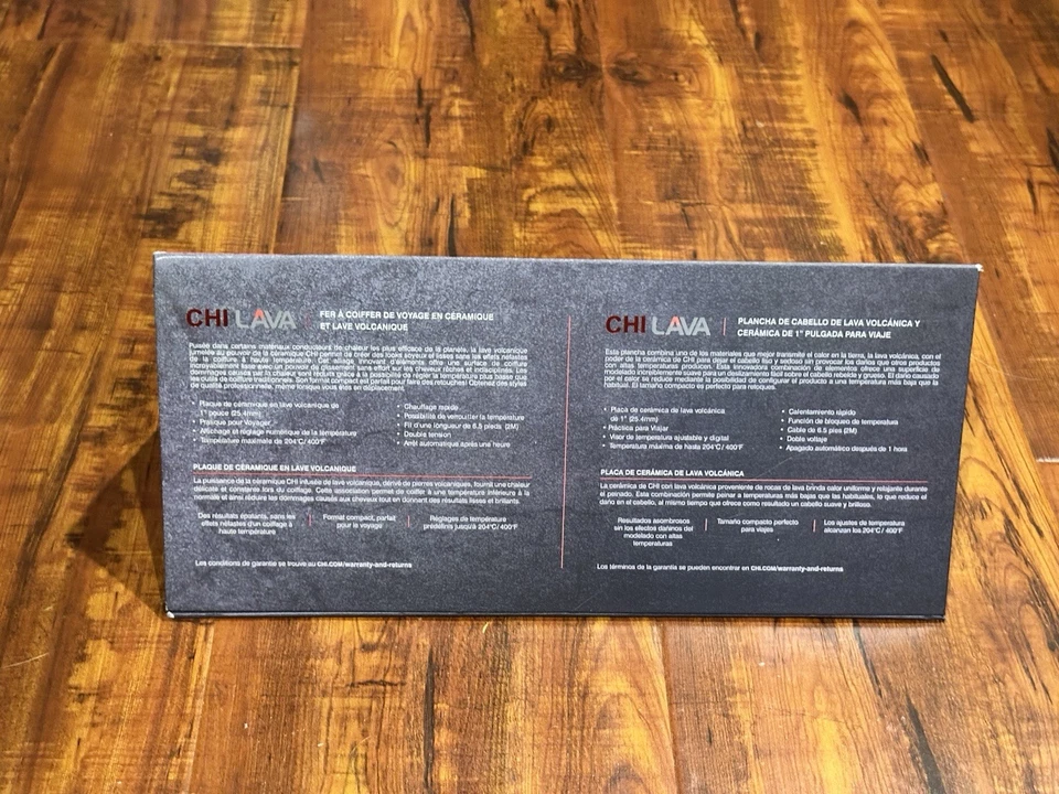 Chi Lava 1" Cerámica Volcánica Farouk Rojo y Negro Viaje Peluquería Plana Nuevo Foto 4 de 4