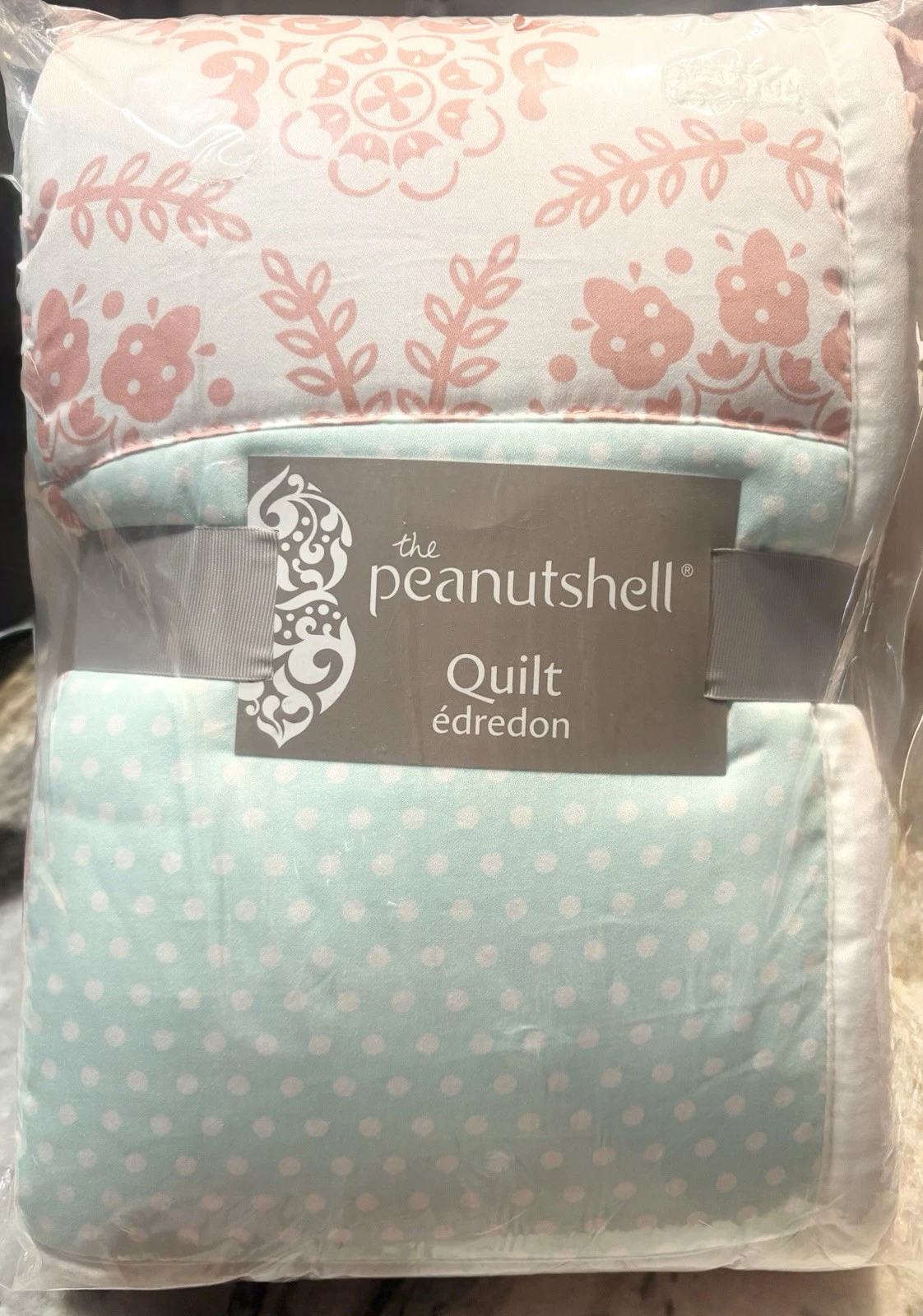 The Peanutshell Baby Bed Quilt 37X44 Coral Pink & Mint Medallion Reversible New
Opens in a new windo