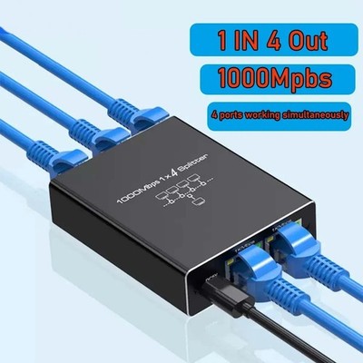 Ethernet RJ45 Splitter 1 in 4 aus 1000M Gigabit Netzwerk Splitter 1X4 PC Laptop 