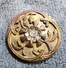 Vintage Antique Victorian Metal & Celluloid Button FANCY DESIGN — photo 2