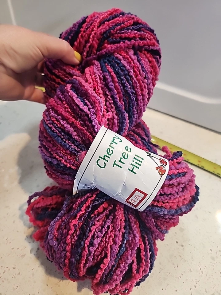 Cherry Tree Hill Yarn Winterberry Merino Boucle Pink Slate Blue Purple  8 Oz - Image 2 of 4