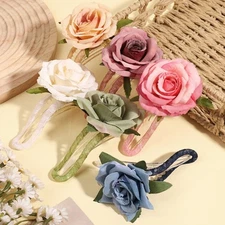 Elegant Rose Hair Claw for Women Handmade Duckbill Hair Accessory Floral Accent