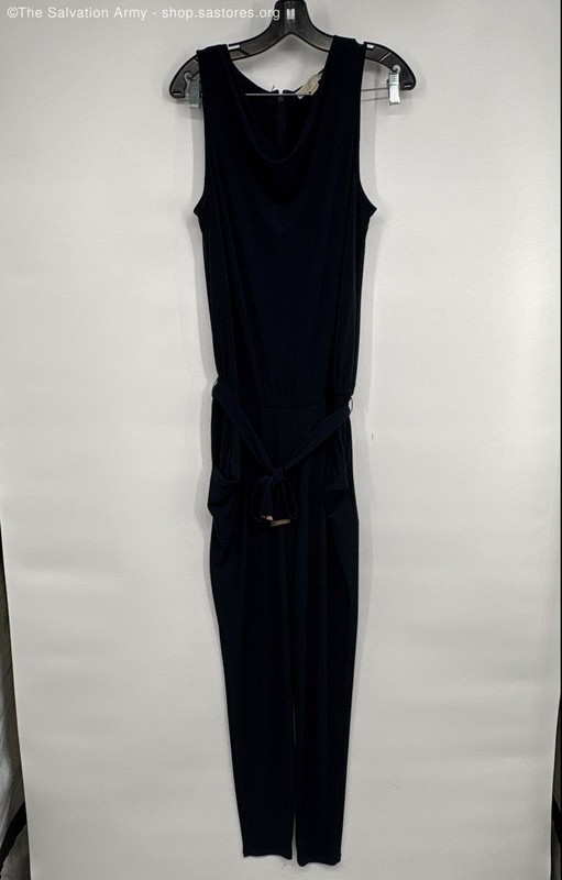 Michael Kors Women's Navy Blue Sleeveless Round Neck One-Piece Jumpsuit Size S