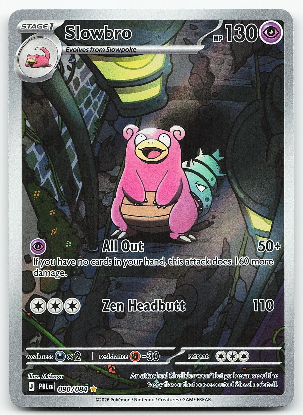 Pokemon Slowbro 090/084 Pitch Black Illustration Rare Holo NM