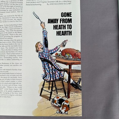 1976 Vintage Hunting Illustration Gone Away From Heath to Hearth Dogs Art