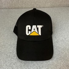 CAT Caterpillar Black Trucker Hat Cap Mesh Back Adjustable Mens OSFM Adult