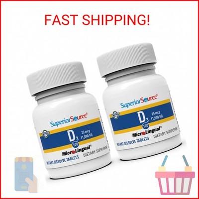 Superior Source Vitamin D3 1000 IU, Quick Dissolve MicroLingual Tablets, 100 Cou