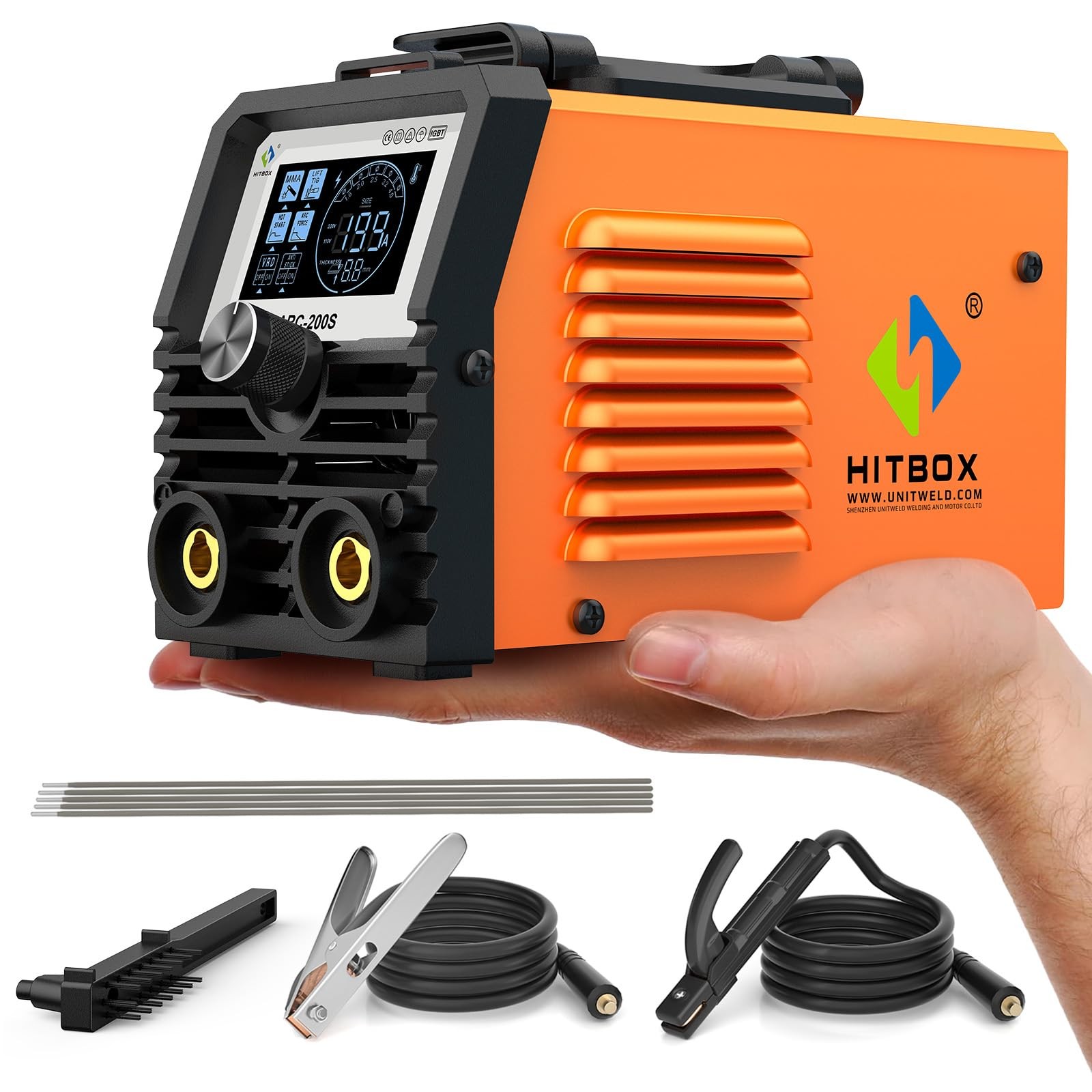 HITBOX 230V Mini Saldatrice Inverter IGBT 2-in-1 – Saldatrice Elettrodo Stick e 