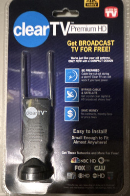 Clear TV Premium HD Mini UHF Antenna HD TV Signal Black