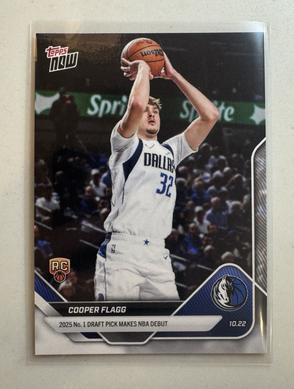 2025-26 Topps Now Cooper Flagg RC Makes NBA Debut #6 Mavericks