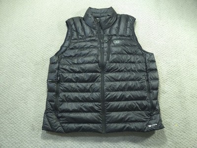 Outdoor Research Helium Down Vest Mens XL Black Diamond Fuse 800 Fill Puffer