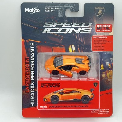G0308-02★ ミニカー 名車コレクション　LAMBORGHINI 9点 2025 Maisto Speed Icons Orange LAMBORGHINI HURACAN PERFORMANTE Ltd