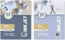 Hayes , Bundle Waterslide Decal Inkjet Clear and White 40 Sheets Printable Wa...