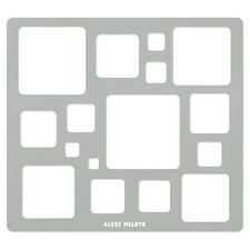 Aleks Melnyk No.209 Metal Squares Template, Stencil, 8 x 7.3 inches