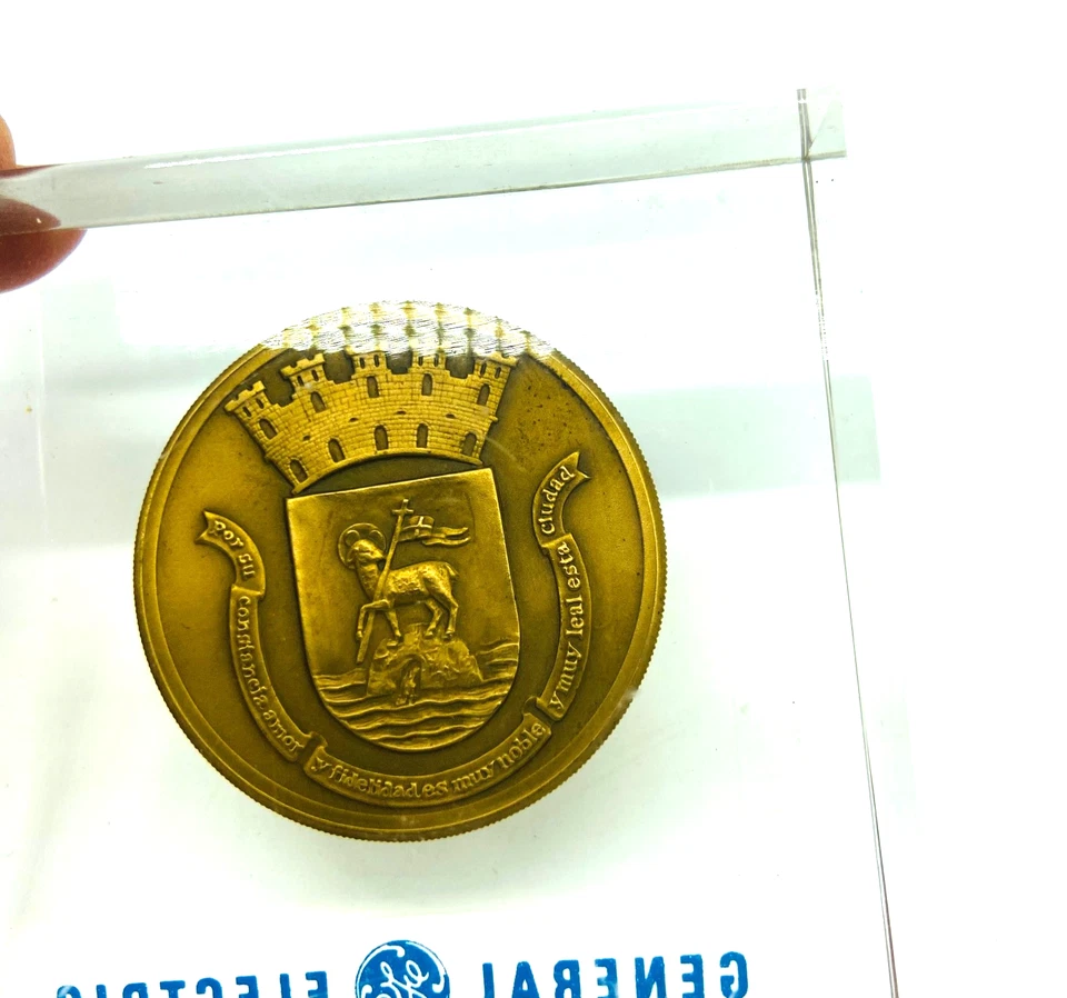 Medalla 450 Aniversario San Juan De PUERTO RICO Bronce General Electric GE Como Nuevo Foto 4 de 4