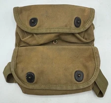 WW2 era USMC 2 Pocket Grenade Carrier Pouch Field Gear Khaki US Marine Corps
