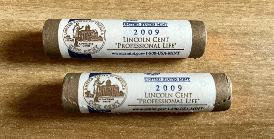 2009 P & D US Mint Sealed Lincoln Cent Coin Rolls. Presidency, Professional Life - Image 2 of 4
