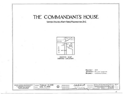 Photo:Washington DC Navy Yard Commandants House 1881 1936 HABS Sketch Map