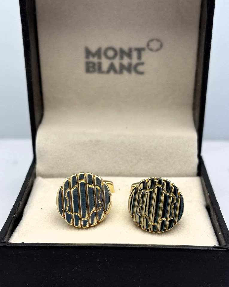Montblanc Gold Cufflinks – Sophisticated Style for Business, Wedding, or Gifting - Image 4 of 4
