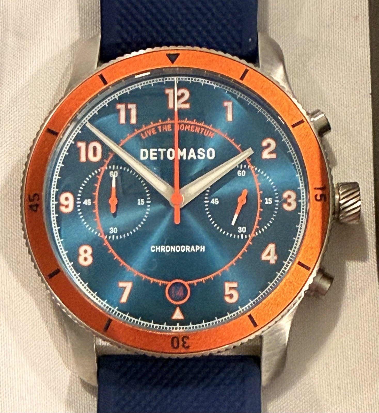 DeTomaso Venture 42mm Quartz Chronograph Limited Ed.– Blue Orange #1182/3333