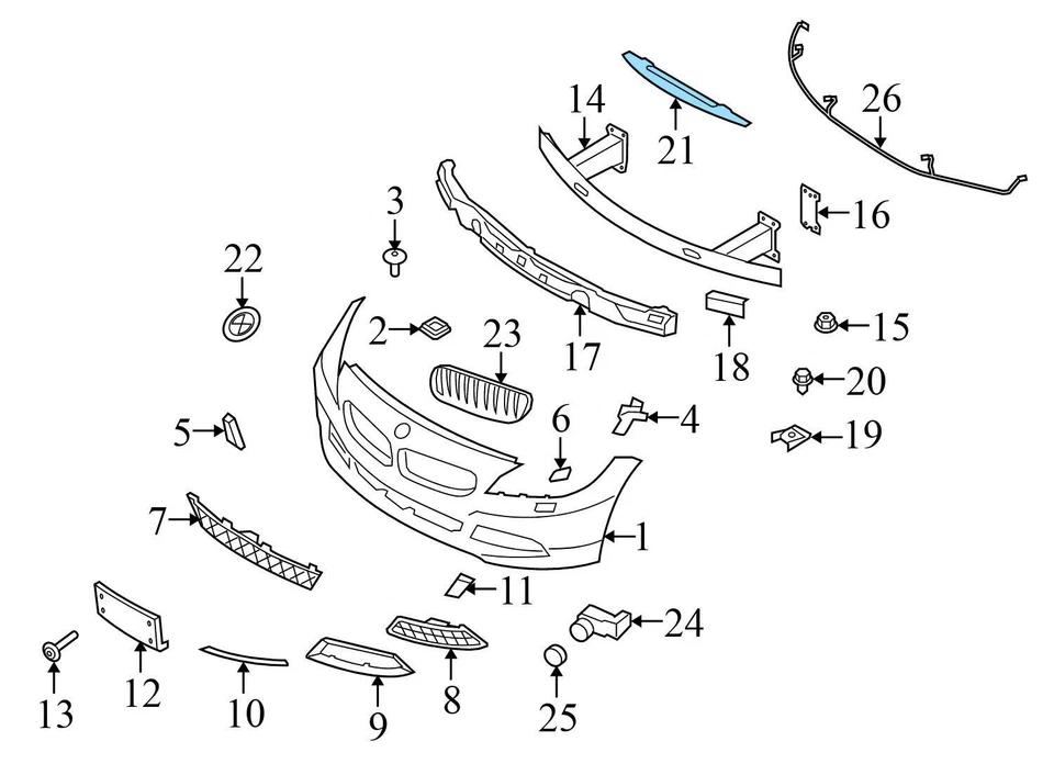 BMW Z4 2009-2016 - Parachoques delantero soporte central/soporte 7219319 Foto 4 de 4