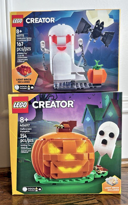 Lego 40697 Halloween Pumpkin & 40772 Luminous Ghost Sets GWP Lot - Light Bricks